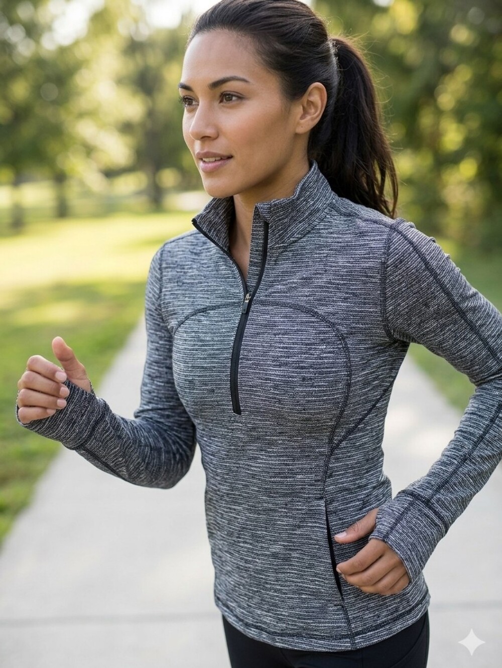 Lululemon Run Briskly 1/2 Zip Pullover Jacquard Black White Space Dye Jacket, 12
